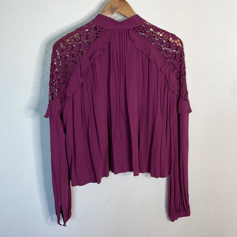 Free People Lace Top Long Sleeve Top - Picture 6 of 9